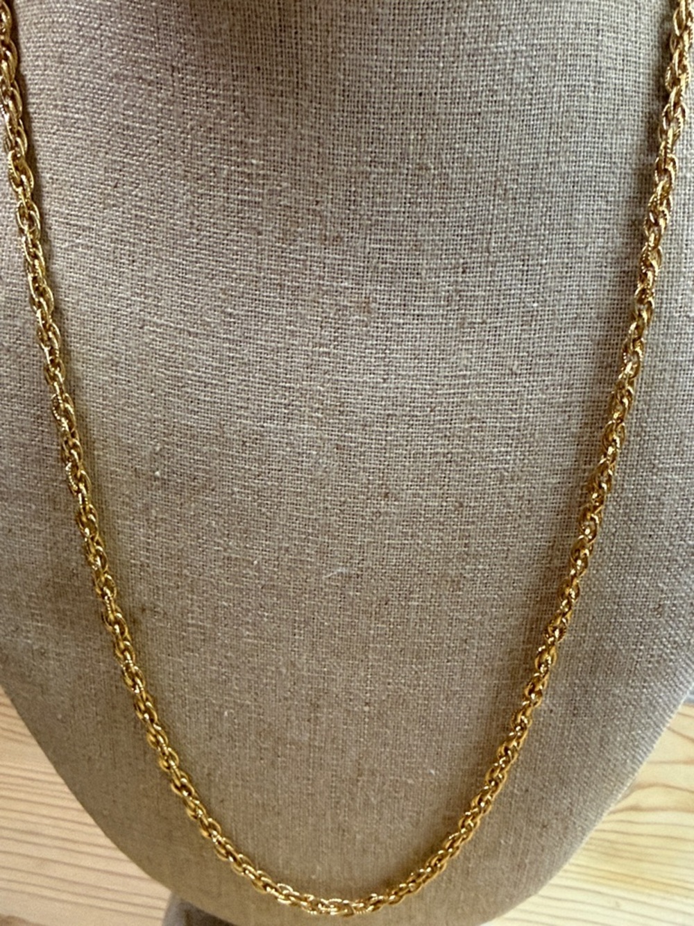 Trifari Gold Tone Rope Chain Necklace - Picture 2 of 5